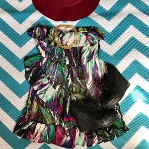 Multi Color feather dress